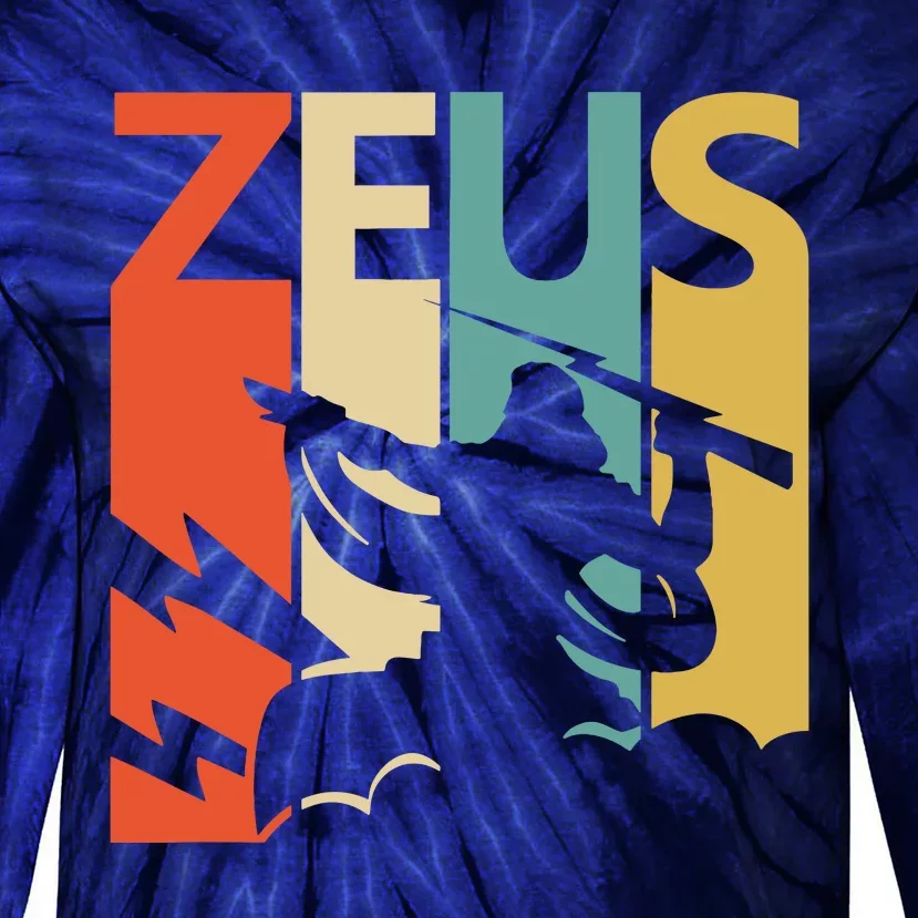 Zeus God Of Thunder Greek Mythology Gift Tie-Dye Long Sleeve Shirt