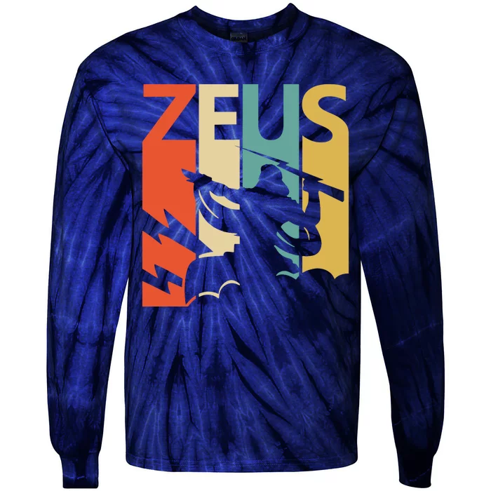 Zeus God Of Thunder Greek Mythology Gift Tie-Dye Long Sleeve Shirt