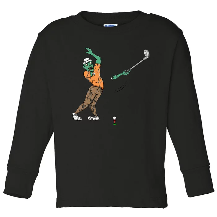 Zombie Golf Player Golfing Halloween Horror Scary Creepy Toddler Long Sleeve Shirt