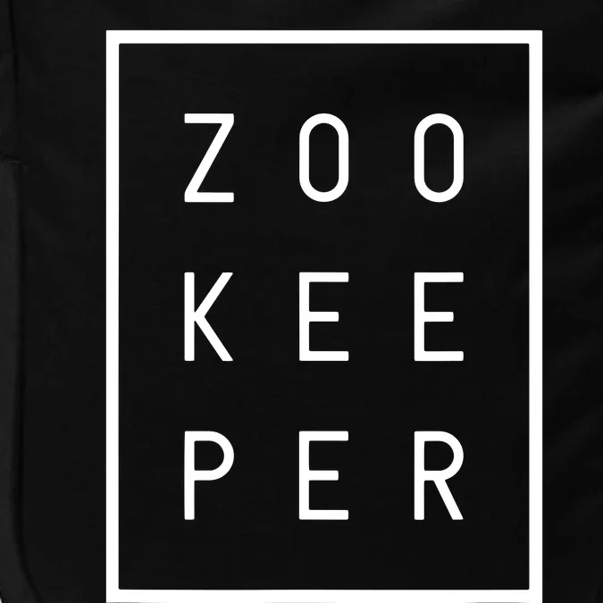 Zookeeper Gifts White Text Zoo Keeper Minimalist Impact Tech Backpack