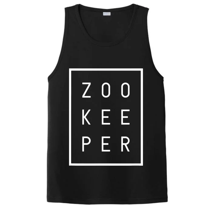 Zookeeper Gifts White Text Zoo Keeper Minimalist Performance Tank