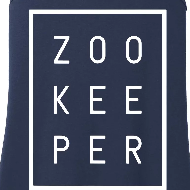 Zookeeper Gifts White Text Zoo Keeper Minimalist Ladies Essential Tank