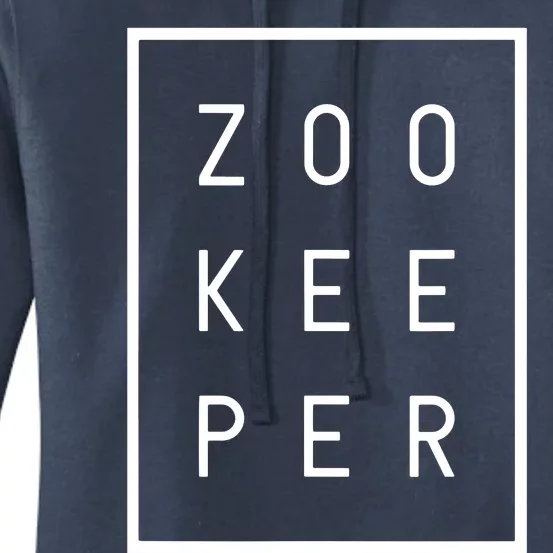 Zookeeper Gifts White Text Zoo Keeper Minimalist Women's Pullover Hoodie