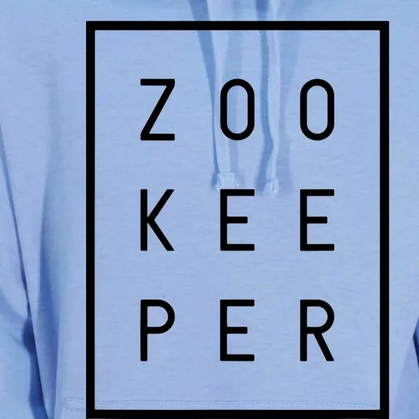 Zookeeper Gifts White Text Zoo Keeper Minimalist Unisex Surf Hoodie