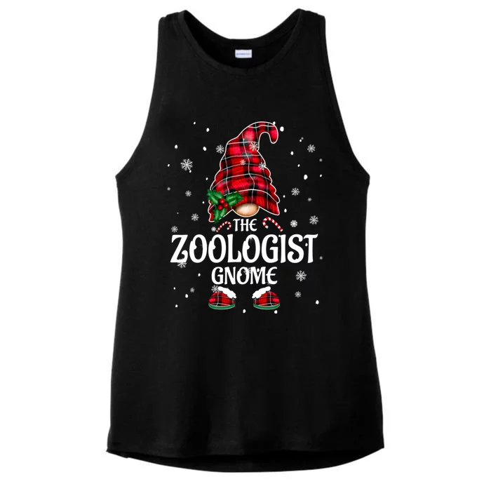 Zoologist Gnome Xmas Family Matching Plaid Christmas Gnomes Gift Ladies Tri-Blend Wicking Tank