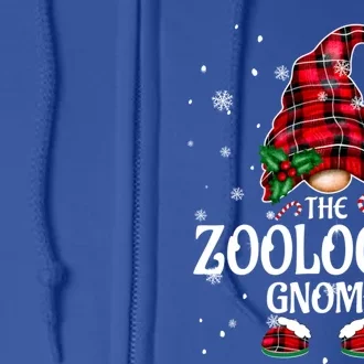 Zoologist Gnome Xmas Family Matching Plaid Christmas Gnomes Gift Full Zip Hoodie