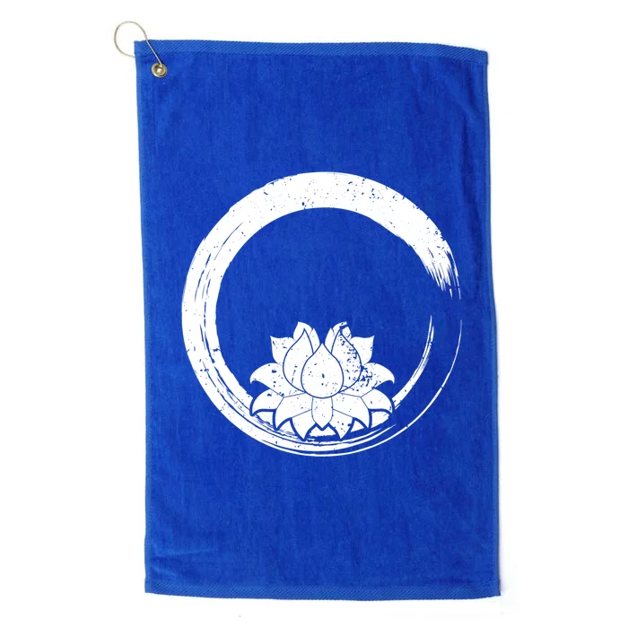 Zen Gift Zen Circle Lotus Flower Yoga Meaningful Gift Platinum Collection Golf Towel