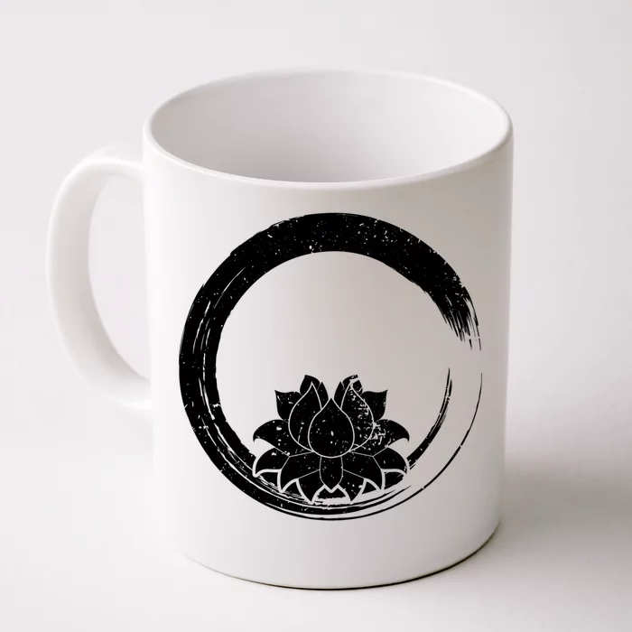 Zen Gift Zen Circle Lotus Flower Yoga Meaningful Gift Front & Back Coffee Mug