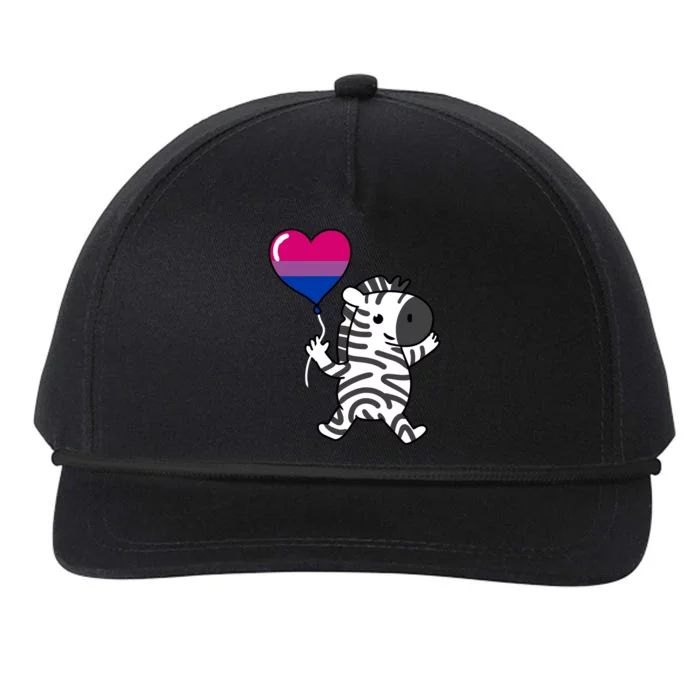 Zebra Heart Balloon Bisexual Pride Cool Gift Snapback Five-Panel Rope Hat