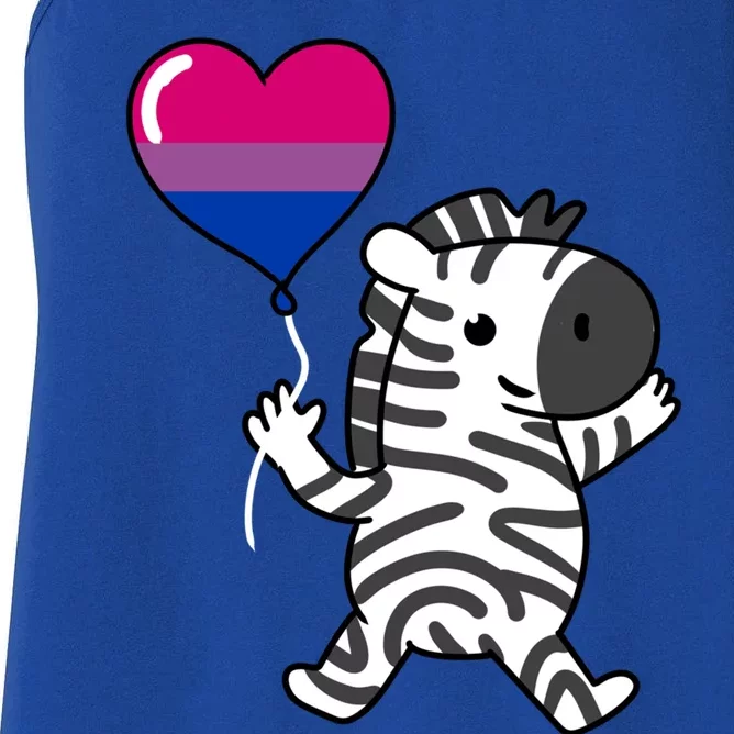 Zebra Heart Balloon Bisexual Pride Cool Gift Women's Racerback Tank