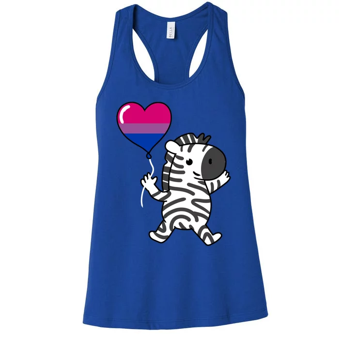 Zebra Heart Balloon Bisexual Pride Cool Gift Women's Racerback Tank