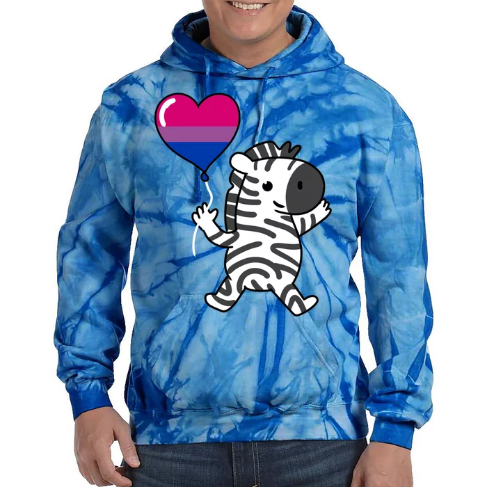 Zebra Heart Balloon Bisexual Pride Cool Gift Tie Dye Hoodie