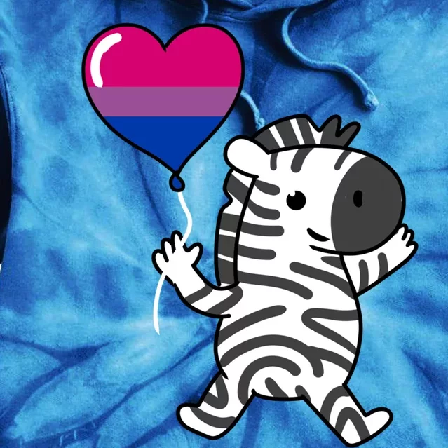 Zebra Heart Balloon Bisexual Pride Cool Gift Tie Dye Hoodie