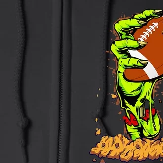 Zombie Hands Football Ball Funny Halloween Horror Scary Kids Full Zip Hoodie