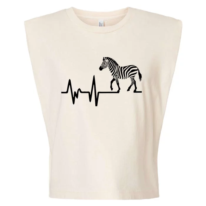 Zebra Heartbeat Graphic Garment-Dyed Women's Muscle Tee