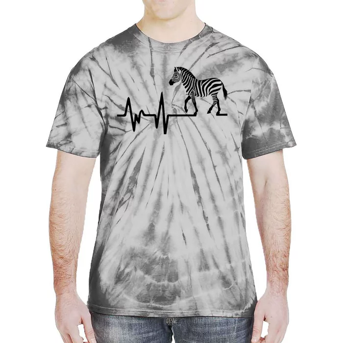 Zebra Heartbeat Graphic Tie-Dye T-Shirt