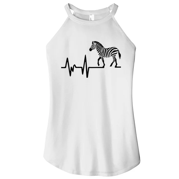 Zebra Heartbeat Graphic Women’s Perfect Tri Rocker Tank