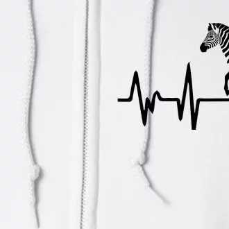 Zebra Heartbeat Graphic Full Zip Hoodie