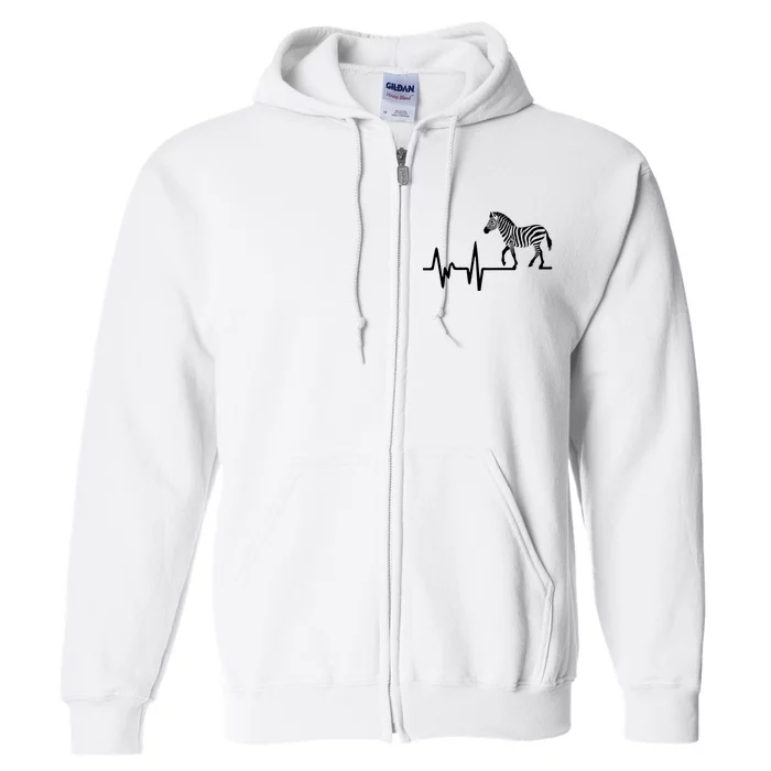 Zebra Heartbeat Graphic Full Zip Hoodie