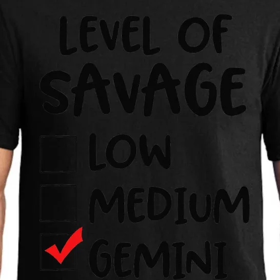 Zodiac Horoscope Gemini Level of Savage Pun Funny Gift Pajama Set