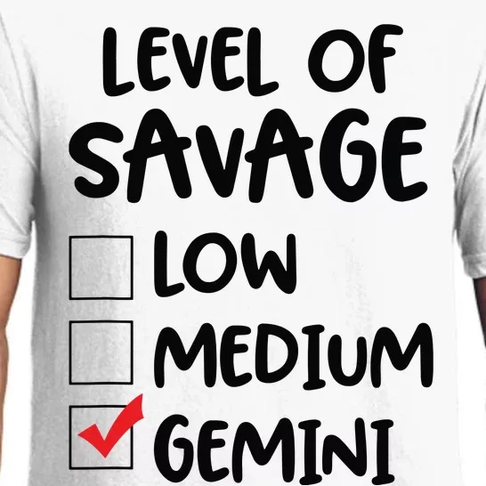 Zodiac Horoscope Gemini Level Of Savage Pun Funny Gift Pajama Set