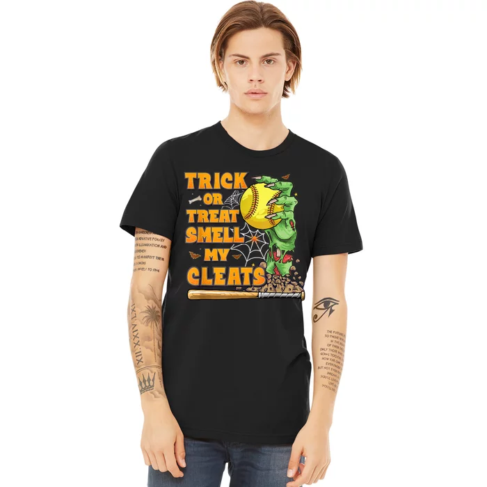 Zombie Hands Holding Softball Funny Scary Halloween Costume Premium T-Shirt