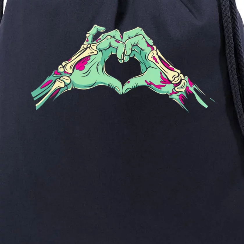 Zombie Hands Heart Love Skeleton Horror Tattoos Gift Drawstring Bag