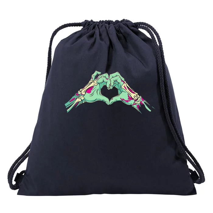 Zombie Hands Heart Love Skeleton Horror Tattoos Gift Drawstring Bag