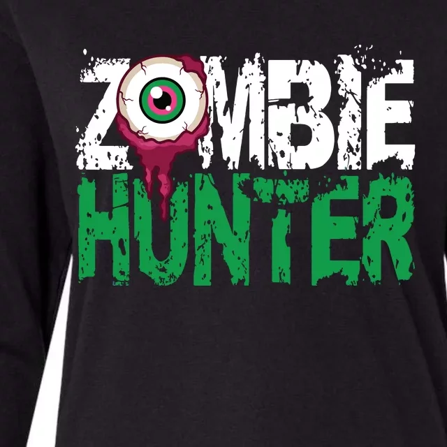 Zombie Hunter Halloween Cute With An Eye Hunting Gift Womens Cotton Relaxed Long Sleeve T-Shirt