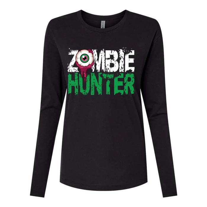 Zombie Hunter Halloween Cute With An Eye Hunting Gift Womens Cotton Relaxed Long Sleeve T-Shirt