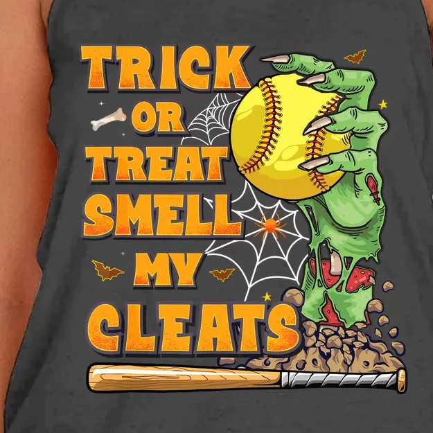 Zombie Hands Holding Softball Funny Scary Halloween Costume Women's Knotted Racerback Tank