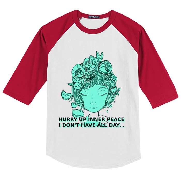 Zen Hurry Up Inner Peace  I Dont Have All Day  Gift Kids Colorblock Raglan Jersey