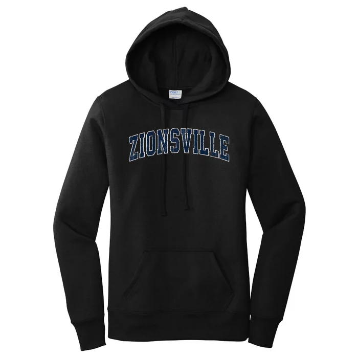 Zionsville Indiana In Vintage Sports Design Women's Pullover Hoodie