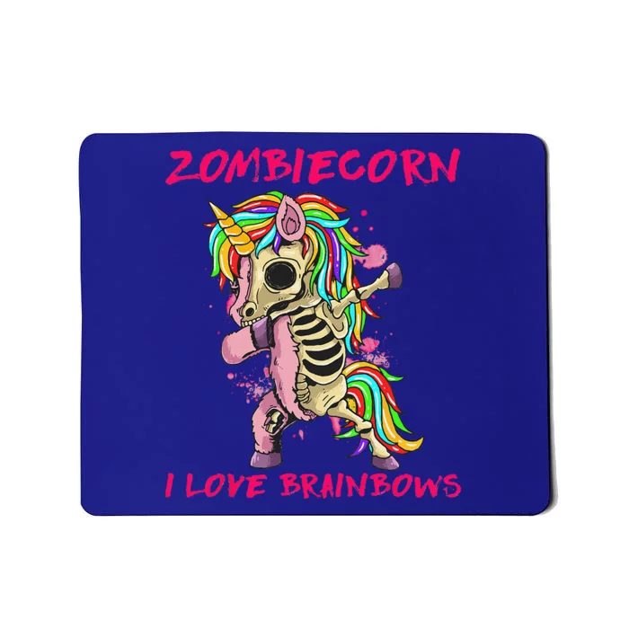 Zombiecorn I Love Brainbows Zombie Halloween Unicorn Lovers Mousepad