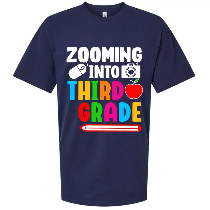 Zomming Into Third Grade 3rd Grade Teacher Student Learning Sueded Cloud Jersey T-Shirt