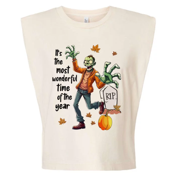 Zombie ItS The Most Wonderful Time Of The Year Halloween Garment-Dyed Women's Muscle Tee