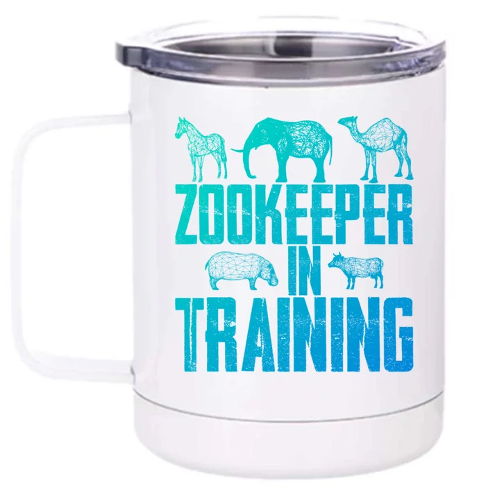 Zookeeper In Training Gift Front & Back 12oz Stainless Steel Tumbler Cup