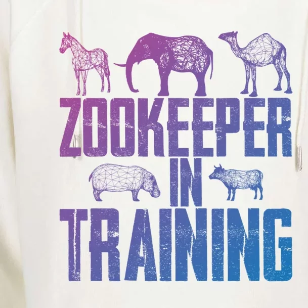 Zookeeper In Training Gift Womens Funnel Neck Pullover Hood