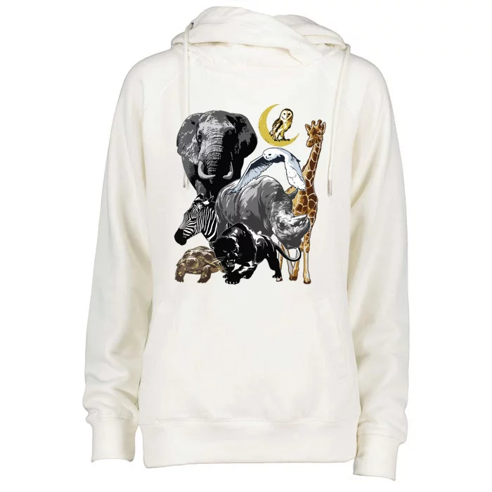 Zookeeper Jungle Animals Theme Safari Zoo Birthday Themed Womens Funnel Neck Pullover Hood