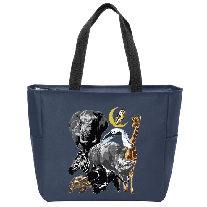 Zookeeper Jungle Animals Theme Safari Zoo Birthday Themed Zip Tote Bag