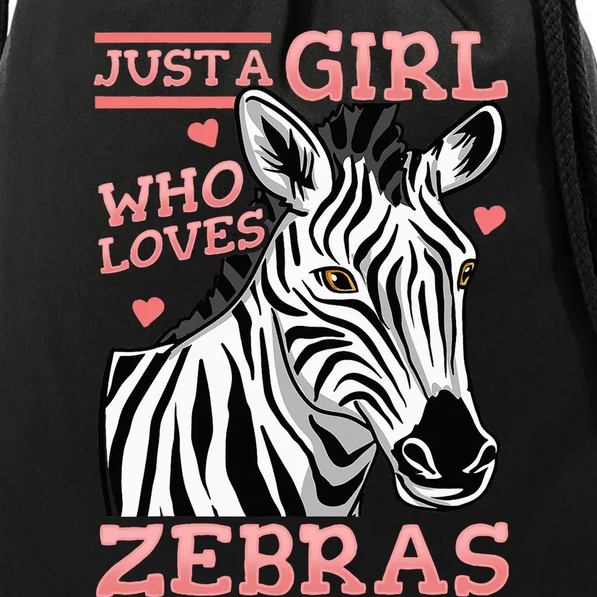 Zebra Just A Girl Drawstring Bag