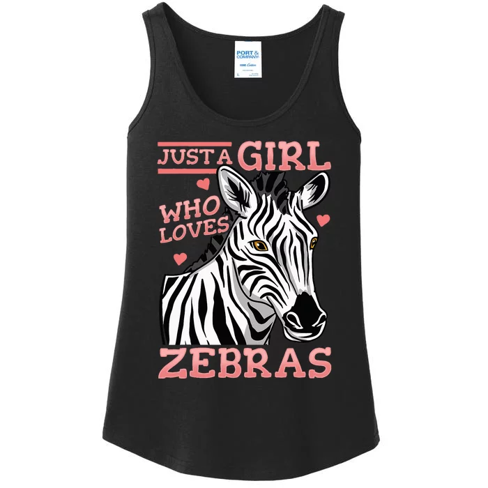 Zebra Just A Girl Ladies Essential Tank