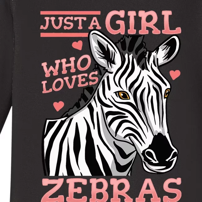 Zebra Just A Girl Baby Long Sleeve Bodysuit