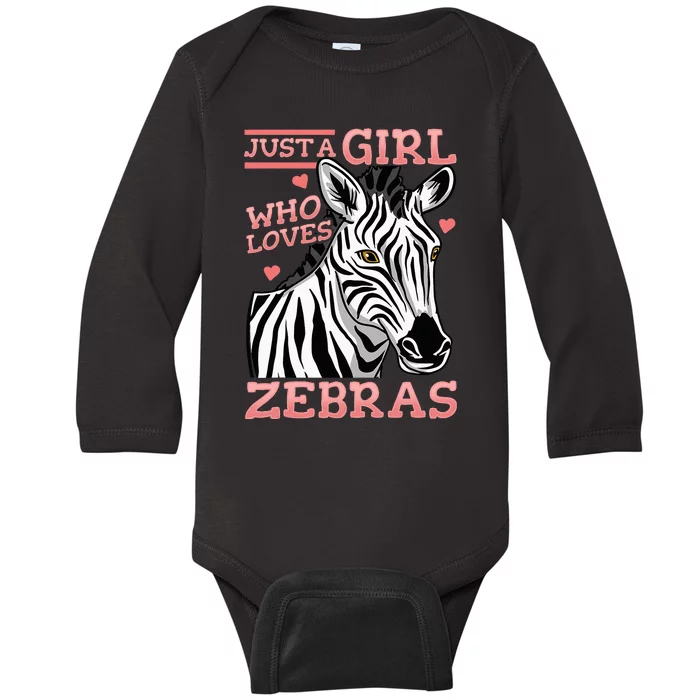 Zebra Just A Girl Baby Long Sleeve Bodysuit