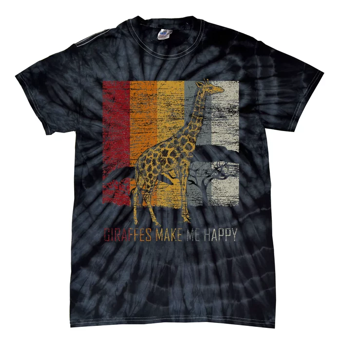 Zoo Keeper Africa Vintage Retro Gift Giraffe Tie-Dye T-Shirt