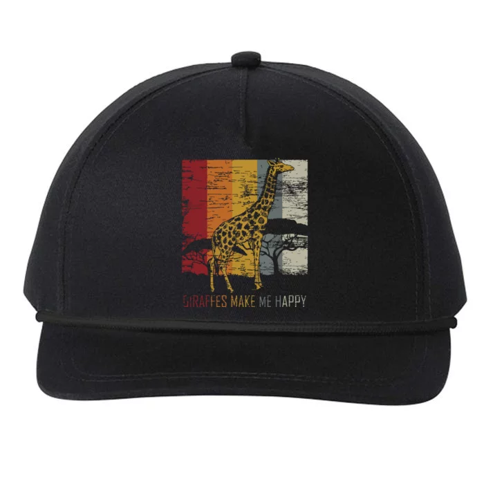 Zoo Keeper Africa Vintage Retro Gift Giraffe Snapback Five-Panel Rope Hat