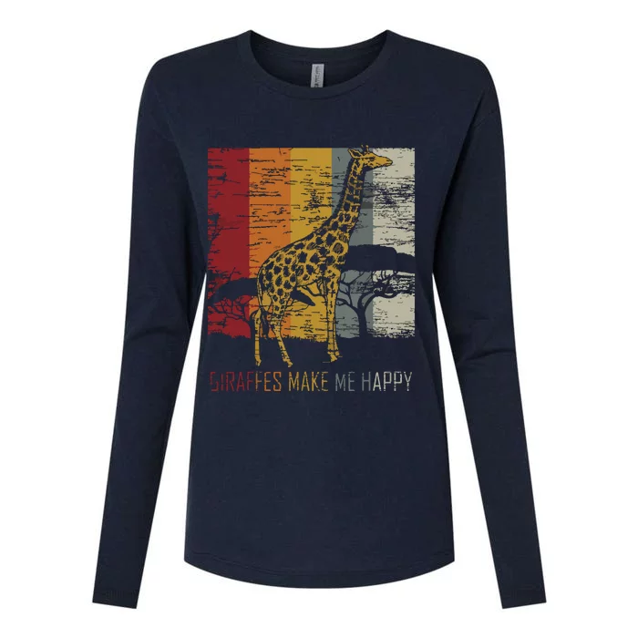 Zoo Keeper Africa Vintage Retro Gift Giraffe Womens Cotton Relaxed Long Sleeve T-Shirt