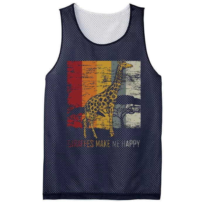 Zoo Keeper Africa Vintage Retro Gift Giraffe Mesh Reversible Basketball Jersey Tank