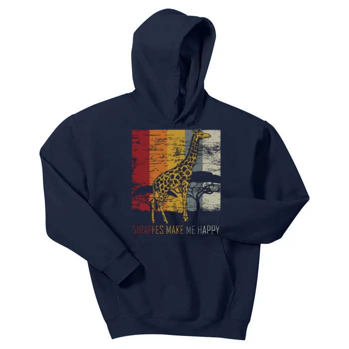 Zoo Keeper Africa Vintage Retro Gift Giraffe Kids Hoodie