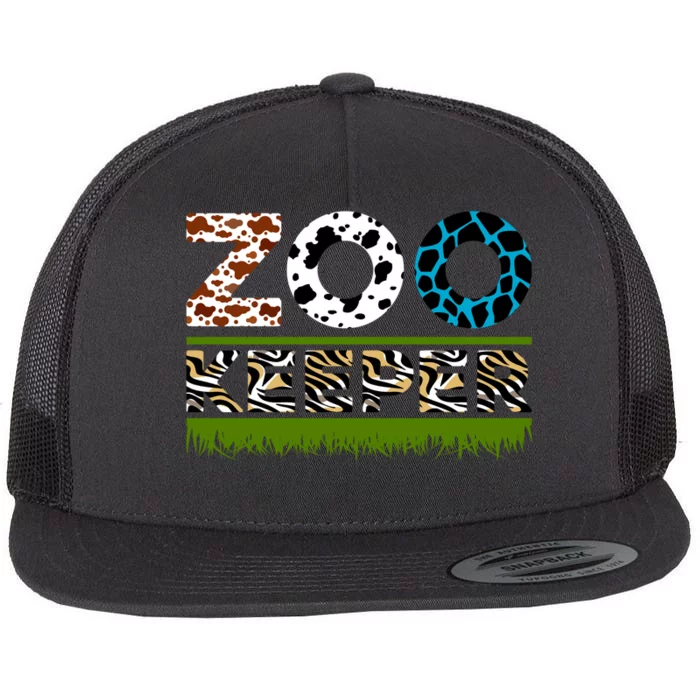 Zoo Keeperfunny Gift For Zoo Keeper Flat Bill Trucker Hat